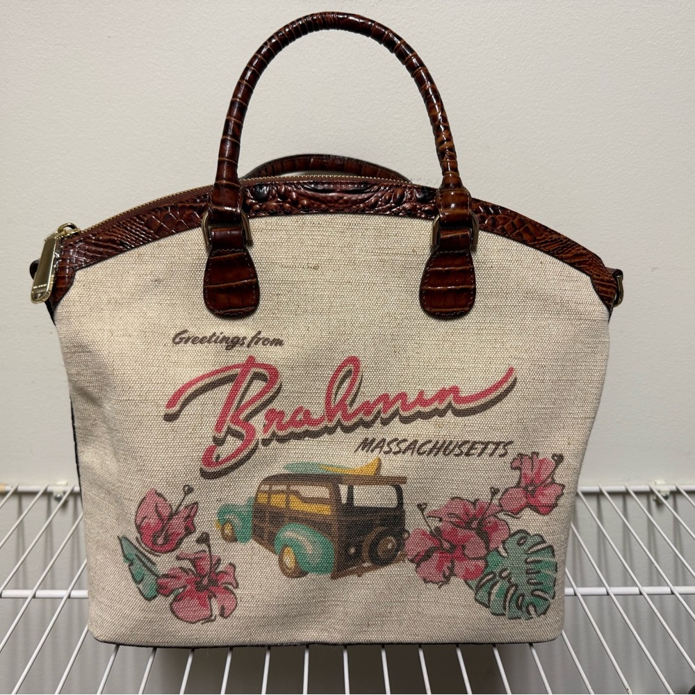 Brahmin Large Duxbury Satchel Pecan Pipa - Picture 1 of 4